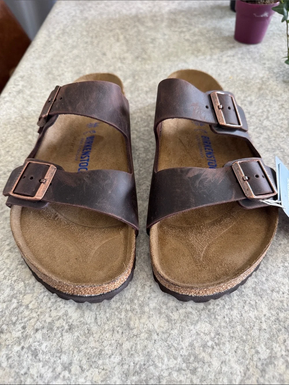 Birkenstock Men’s Arizona Soft Footbed Two-Strap Sandals in Brown - Size 44/M11 - Picture 4 of 7